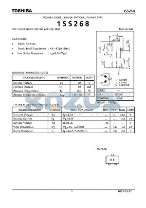 1SS268 datasheet - VHF TUNER BAND SWITCH APPLICATIONS