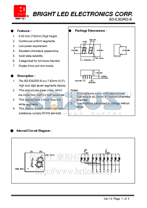 BD-E302RD-B datasheet - green chips, which are made from GaP on GaP substrate