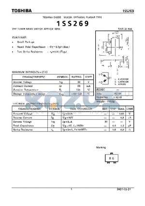 1SS269_01 datasheet - VHF TUNER BAND SWITCH APPLICATIONS