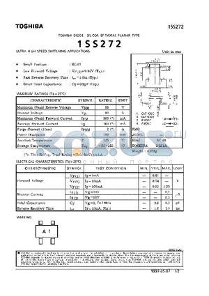 1SS272 datasheet - DIODE (ULTRA HIGH SPEED SWITCHING APPLICATIONS)