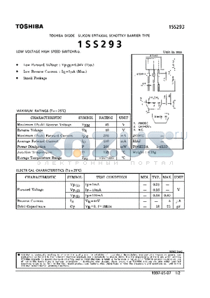 1SS293 datasheet - DIODE (LOW VOLTAGE HIGH SPEED SWITCHING)