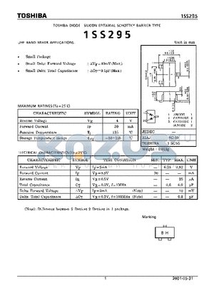 1SS295 datasheet - UHF BAND MIXER APPLICATIONS