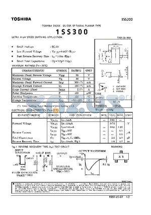 1SS300 datasheet - DIODE (ULTRA HIGH SPEED SWTHCING PPLICATION)