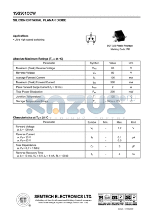 1SS301CCW datasheet - SILICON EPITAXIAL PLANAR DIODE