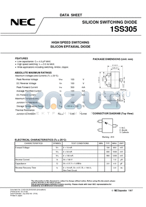 1SS305 datasheet - SILICON SWITCHING DIODES