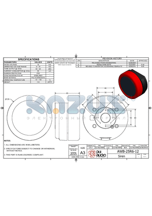 AWB-25R6-12 datasheet - Siren