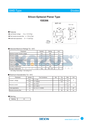 1SS306 datasheet - Silicon Epitaxial Planar Type