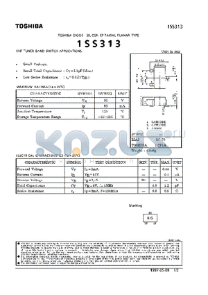 1SS313 datasheet - DIODE (VHF TUNER BAND SWITCH APPLICATIONS)