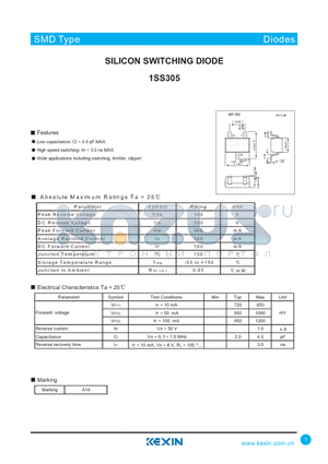 1SS312 datasheet - VHF TUNER BAND SWITCH APPLICATIONS