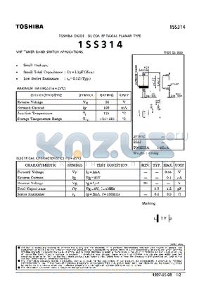 1SS314 datasheet - DIODE (VHF TUNER BAND SWITCH APPLICATIONS)