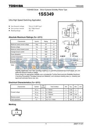 1SS349 datasheet - Ultra High Speed Switching Application