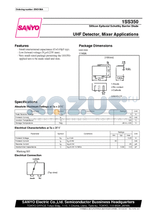 1SS350 datasheet - UHF Detector, Mixer Applications