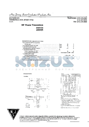 2N6104 datasheet - RF POWER TRANSISTORS