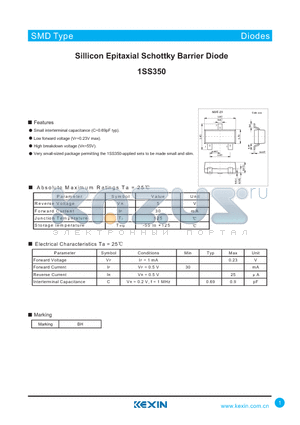 1SS350 datasheet - Sillicon Epitaxial Schottky Barrier Diode