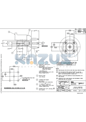 121-10302-1 datasheet - COAXIAL CONNECTOR 50 OHM SNAP ON TYPE