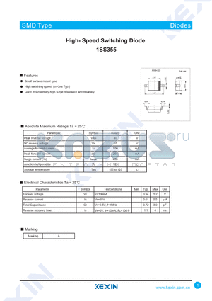 1SS355 datasheet - High- Speed Switching Diode