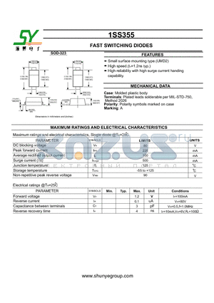 1SS355 datasheet - FAST SWITCHING DIODES