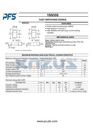 1SS355 datasheet - FAST SWITCHING DIODES