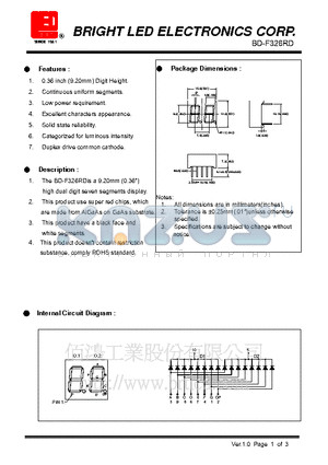 BD-F326RD datasheet - super red chips, which are made from AlGaAs on GaAs substrate