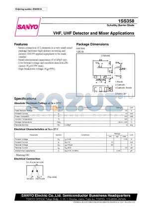 1SS358 datasheet - VHF, UHF Detector and Mixer Applications