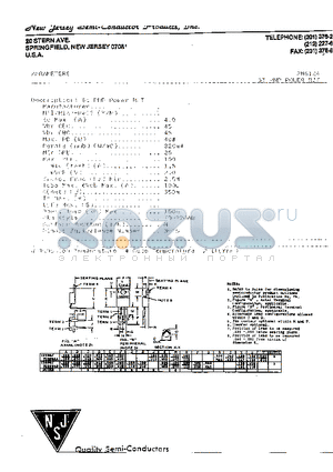 2N6124 datasheet - SI PNP POWER BJT