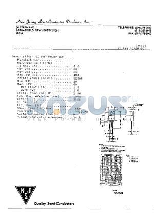 2N6126 datasheet - SI PNP POWER BJT