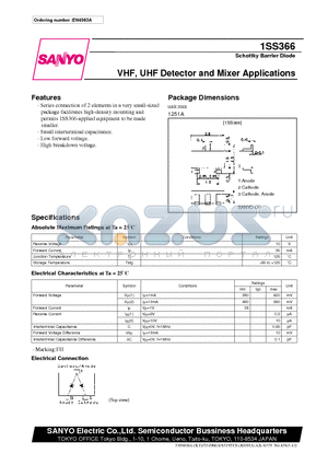 1SS366 datasheet - VHF, UHF Detector and Mixer Applications