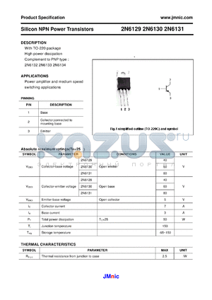 2N6131 datasheet - Silicon NPN Power Transistors