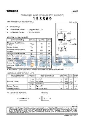 1SS369 datasheet - DIODE (LOW VOLTAGE HIGH SPEED SWITCHING)