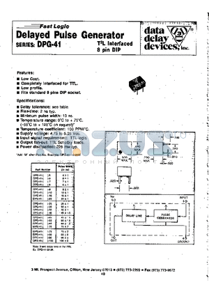 DPG-41 datasheet - DELAYED PULSE GENERATOR