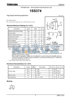 1SS374_07 datasheet - High Speed Switching Application