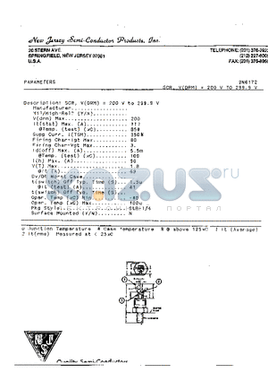 2N6172 datasheet - SCR, V(DRM) =200V TO 299.9V