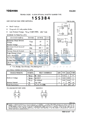 1SS384 datasheet - DIODE (LOW VOLTAGE HIGH SPEED SWITCHING)