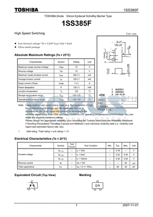 1SS385F datasheet - High Speed Switching