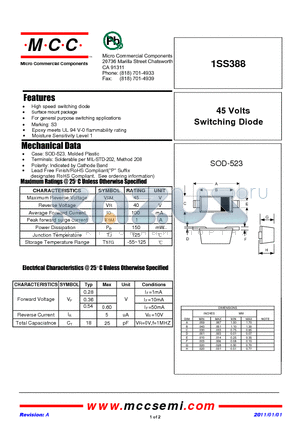 1SS388 datasheet - 45 Volts Switching Diode