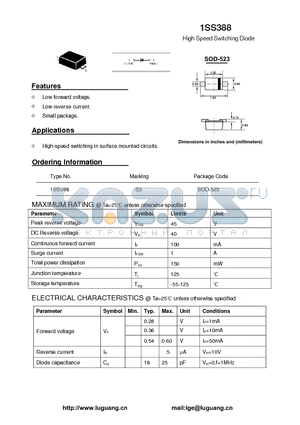 1SS388 datasheet - High Speed Switching Diode