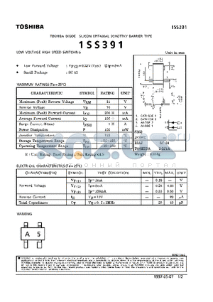 1SS391 datasheet - DIODE (LOW VOLTAGE HIGH SPEED SWITCHING)