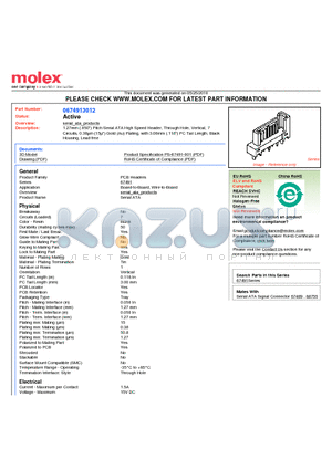 0674913012 datasheet - 1.27mm (.050