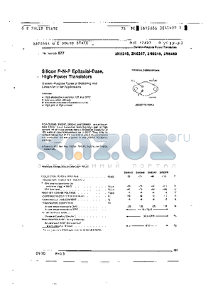 2N6246 datasheet - SILICON PNP EPITAXIAL BASE HIGH POWER TRANSISTORS