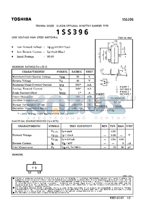 1SS396 datasheet - DIODE (LOW VOLTAGE HIGH SPEED SWITCHING)