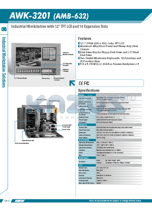 AWK-3201 datasheet - 12.1 SVGA (800 x 600) Color TFT LCD