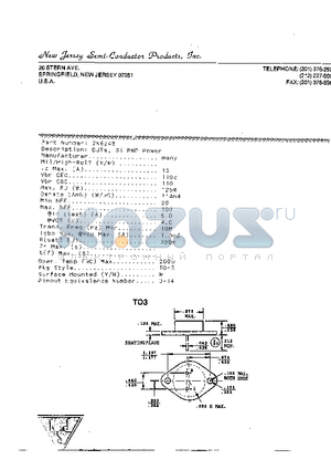 2N6248 datasheet - BJTS, SI PNP POWER