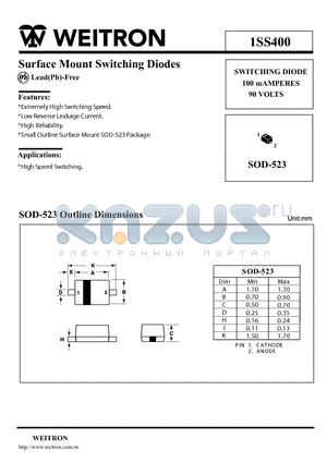 1SS400 datasheet - Surface Mount Switching Diodes