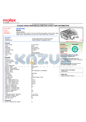 0675031020 datasheet - 0.80mm (.031