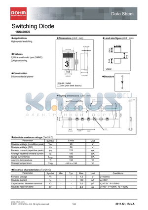 1SS400CS_11 datasheet - Switching Diode