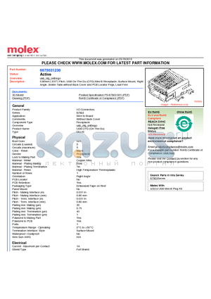 0675031230 datasheet - 0.80mm (.031