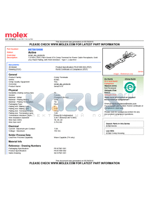 0675810000 datasheet - 1.27mm (.050