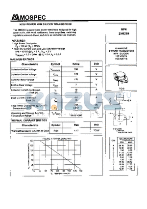 2N6259 datasheet - POWER TRANSISTORS(16A,150V,150W)