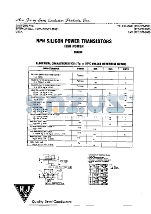 2N6259 datasheet - NPN SILICON POWER TRANSISTORS