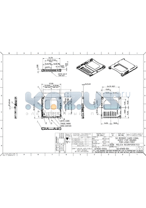 0676000004 datasheet - SD MEMORY CARD CONN. ASSY (TOP MOUND)